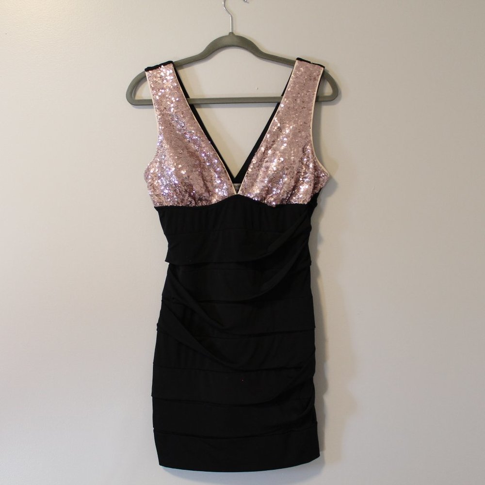 Mini dress with sequence
